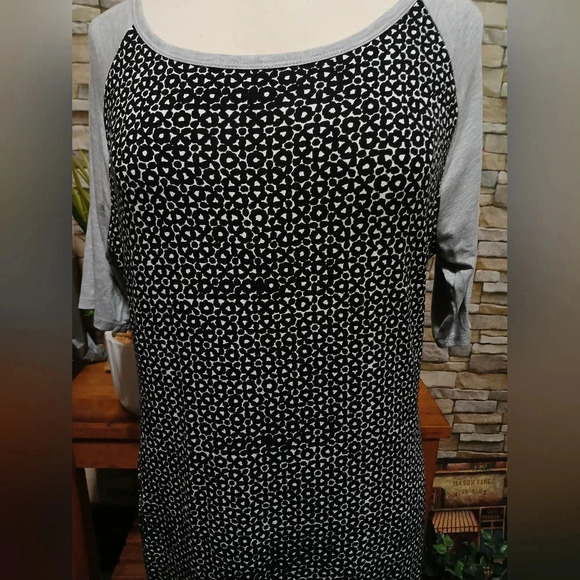Lularoe Julia Shirt Dress Black Gray XL - Picture 2 of 5